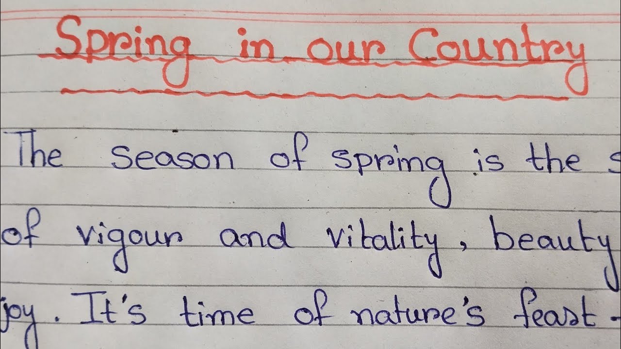 Spring in our country// Paragraph writing// English eassy.