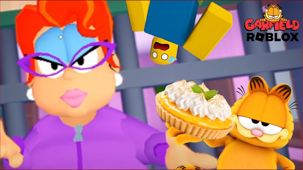 Tante Sylvie ma capturé avec Garfield - Roblox ( Escape Crazy Cat Lady )