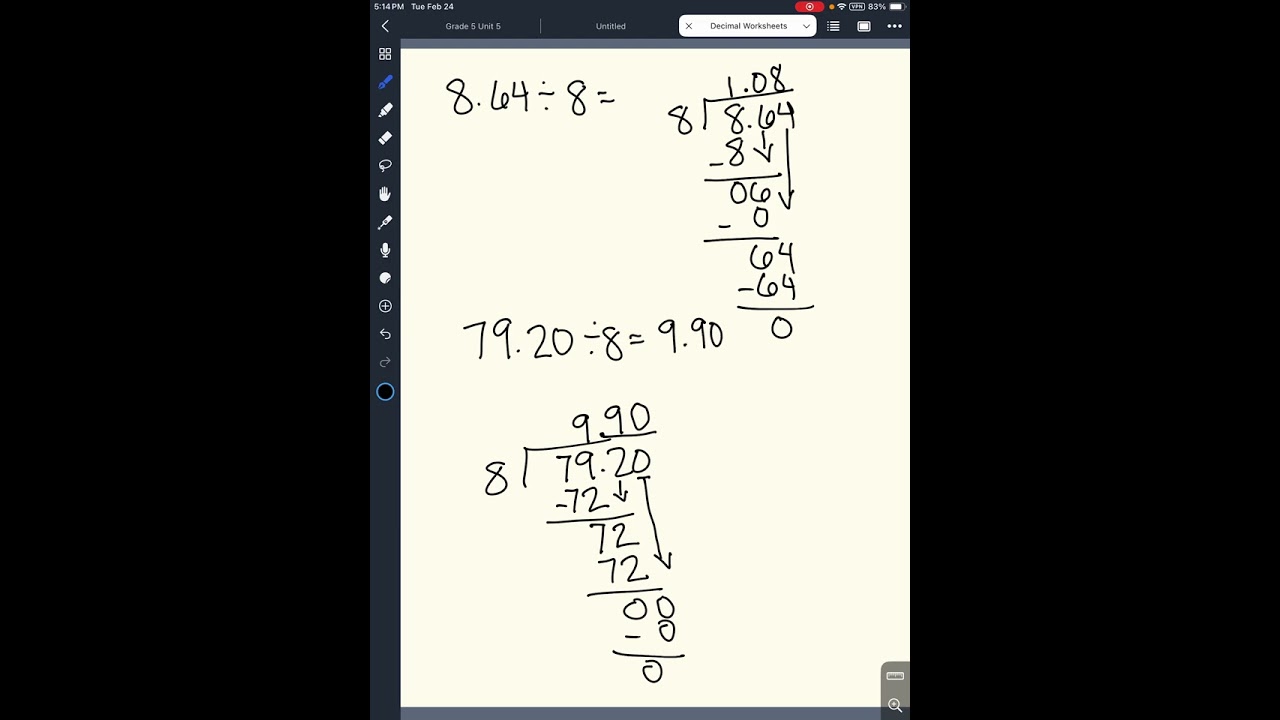 Dividing with a Decimal in the Dividend