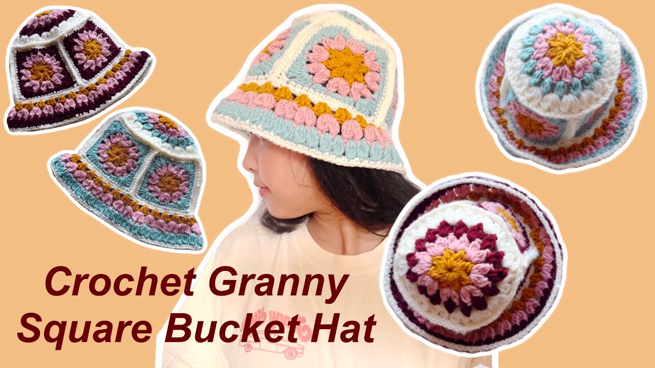 *BEGINNER-FRIENDLY* Crochet Granny Square Bucket Hat | Crochet Tutorial