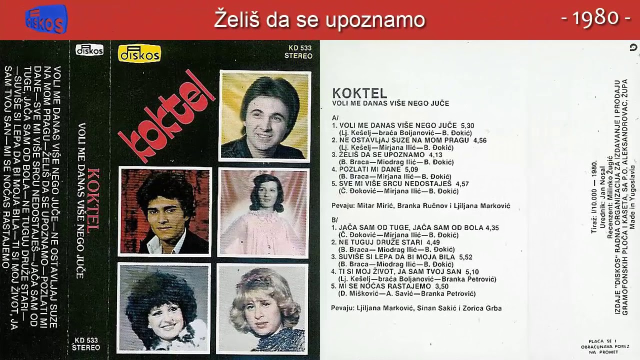 Koktel Pesama - Voli me danas vise nego juce - (Audio 1980) - CEO ALBUM