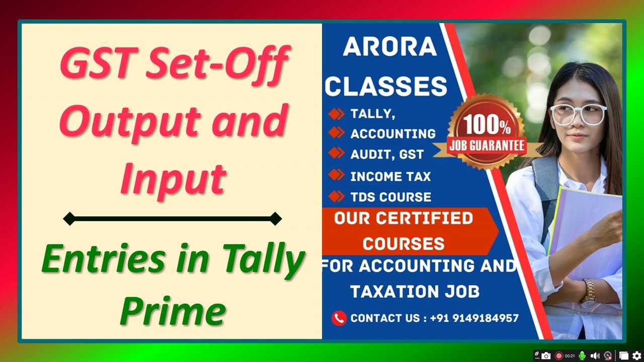 GST Set-off and Entries in Tally Prime  |