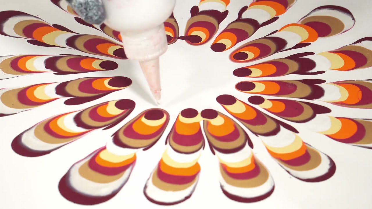 Fiona Style Groovy Puddle Flower Dip! 🏵 Bright & Happy Acrylic Colors with 24K Gold Bling!