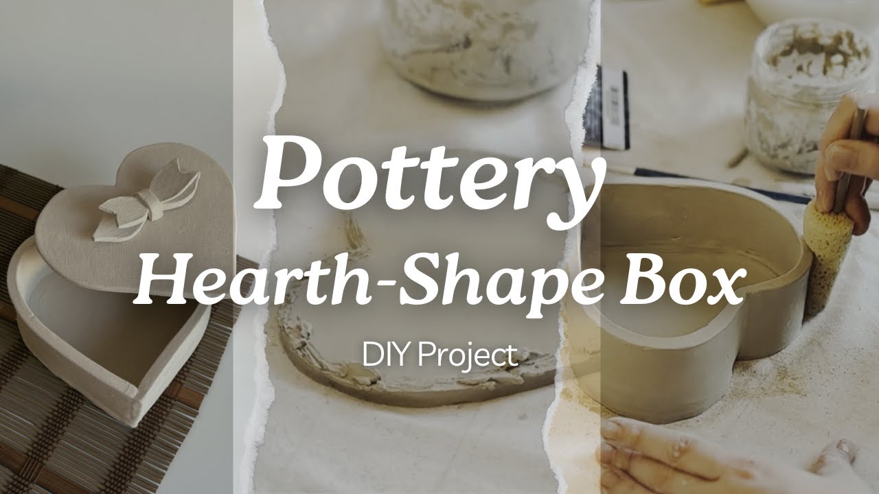 DIY Heart-Shaped Ceramic Box: Easy Slab Template Pottery Tutorial &hearts;️ ❤️&zwj;🔥