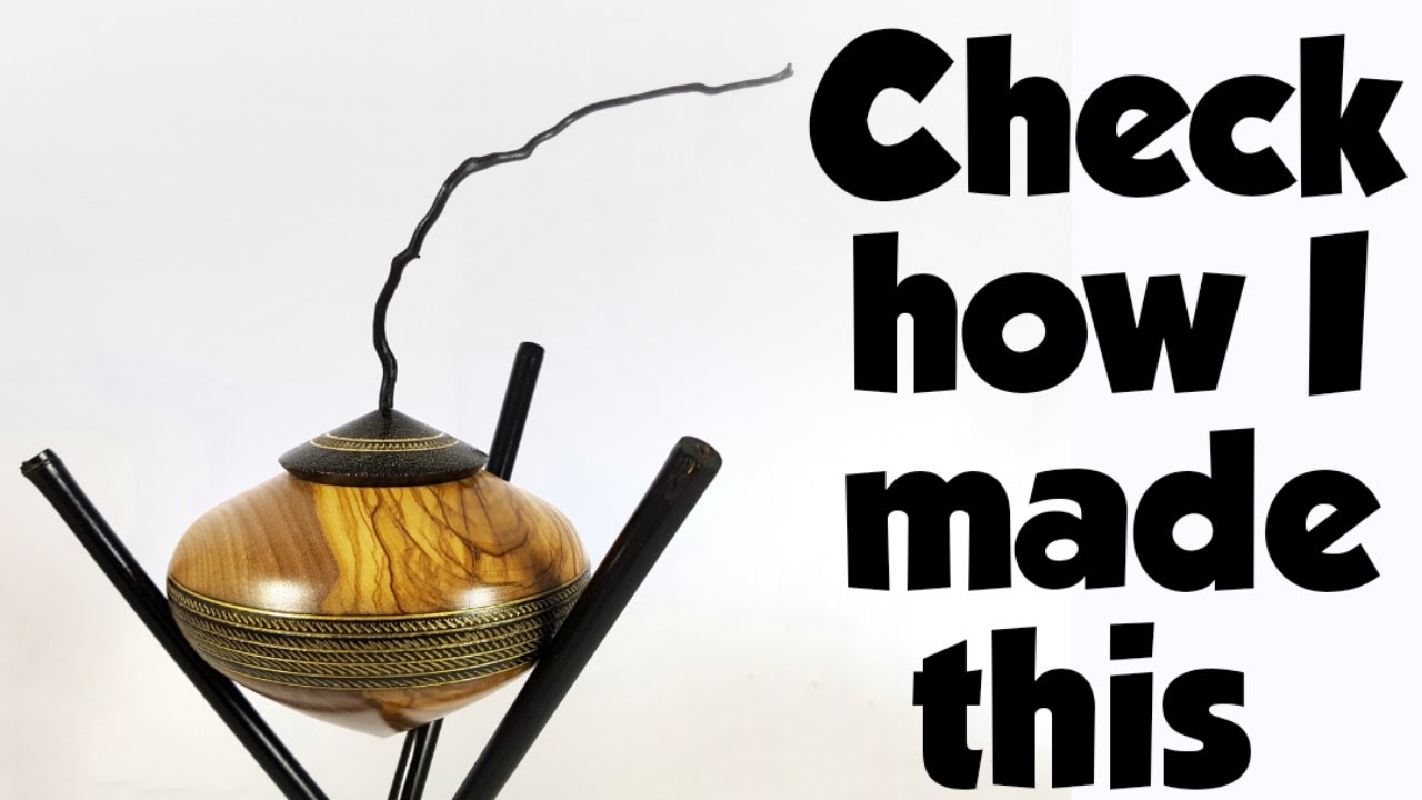 Woodturning a box with a native tripod base