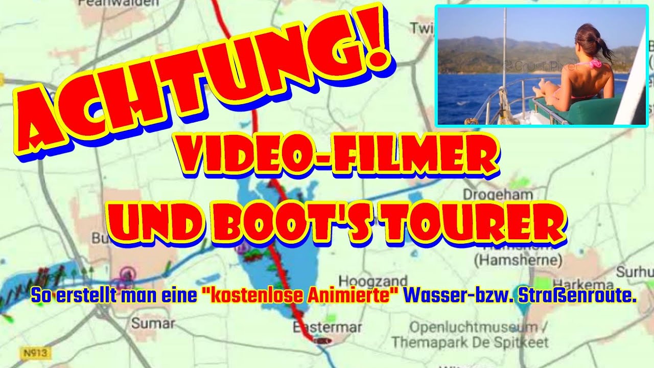 Wie erstellt man eine animierte Wasserstraßen-/Straßenroute - für Videos.