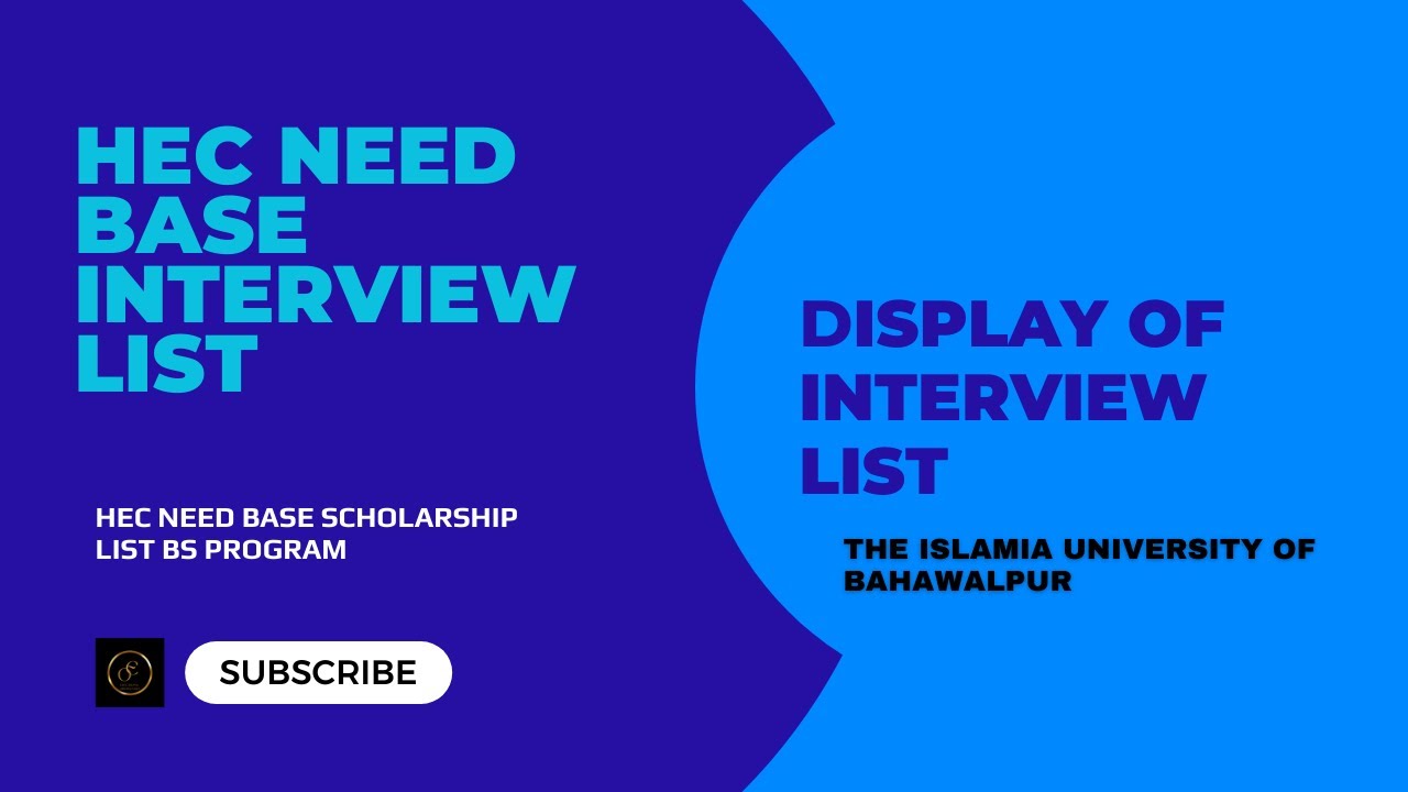 When display HEC need based scholarship List session 2023|Interview|HEC need based scholarship