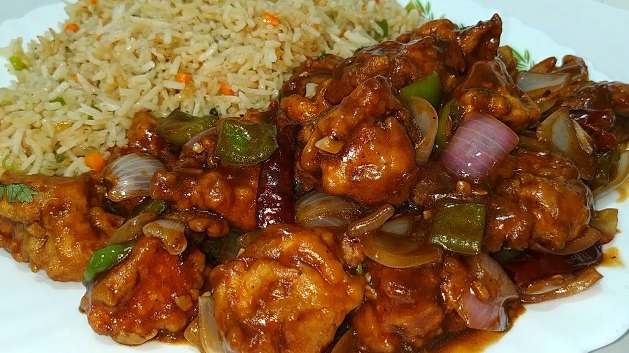 Chilli Chicken Recipe with Veg Fried Rice Restaurant style