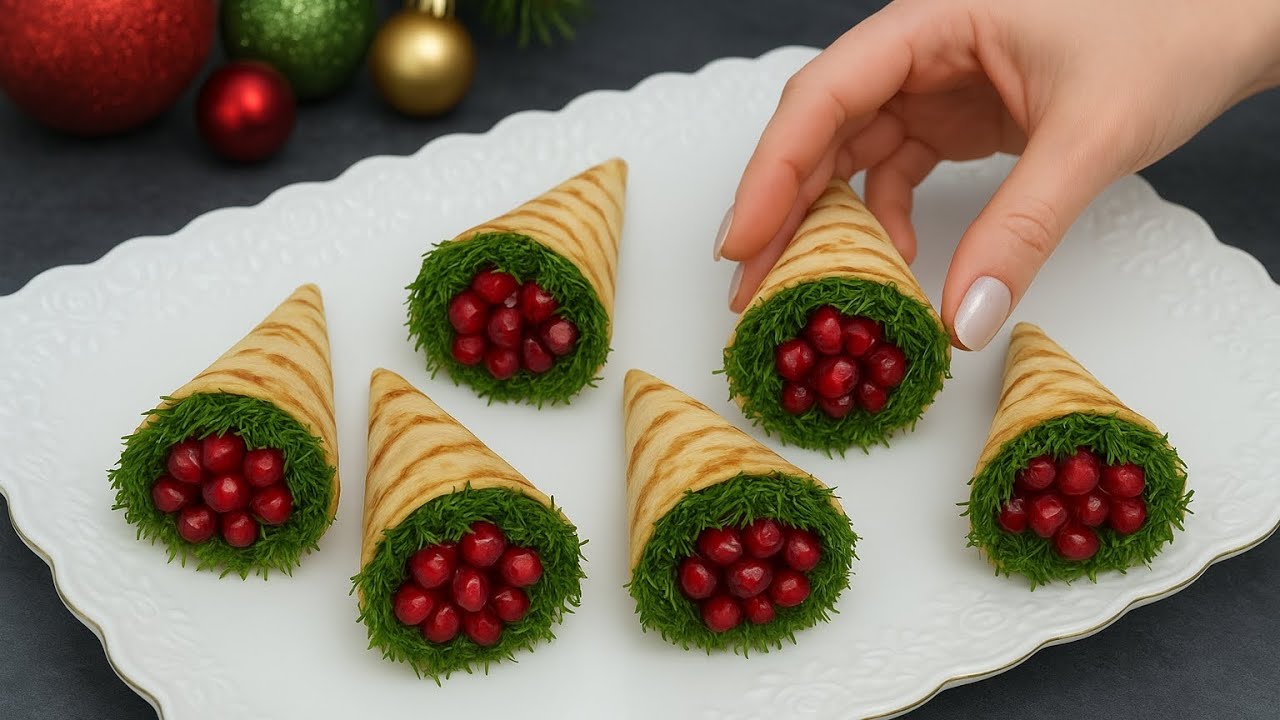 Праздочная закуска «Ёлочные шишки»  красиво, ярко и очень вкусно!