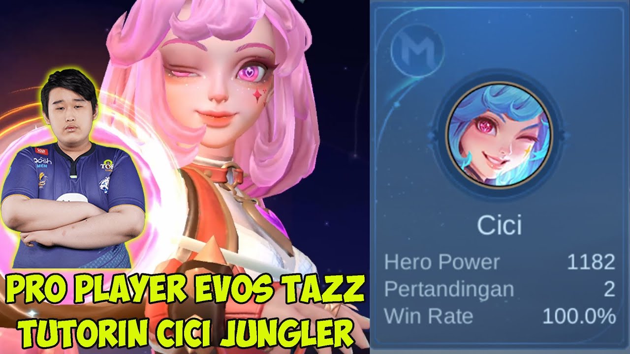 Belajar CICI dari pro player evos TAZZ cara memakai cici hero baru di rank mythic - Mobile Legends