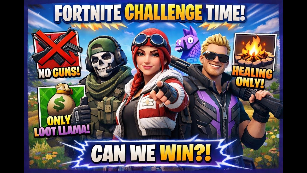 Fortnite zu 3 aber mit Challanges