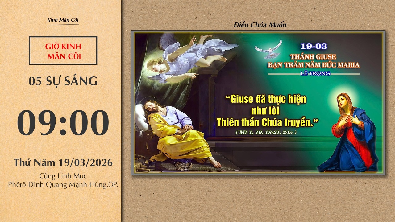 🔴Kinh Mân Côi | 19/03/2026 | 5 Sự Sáng - Sáng Thứ Năm Tuần IV Mùa Chay.