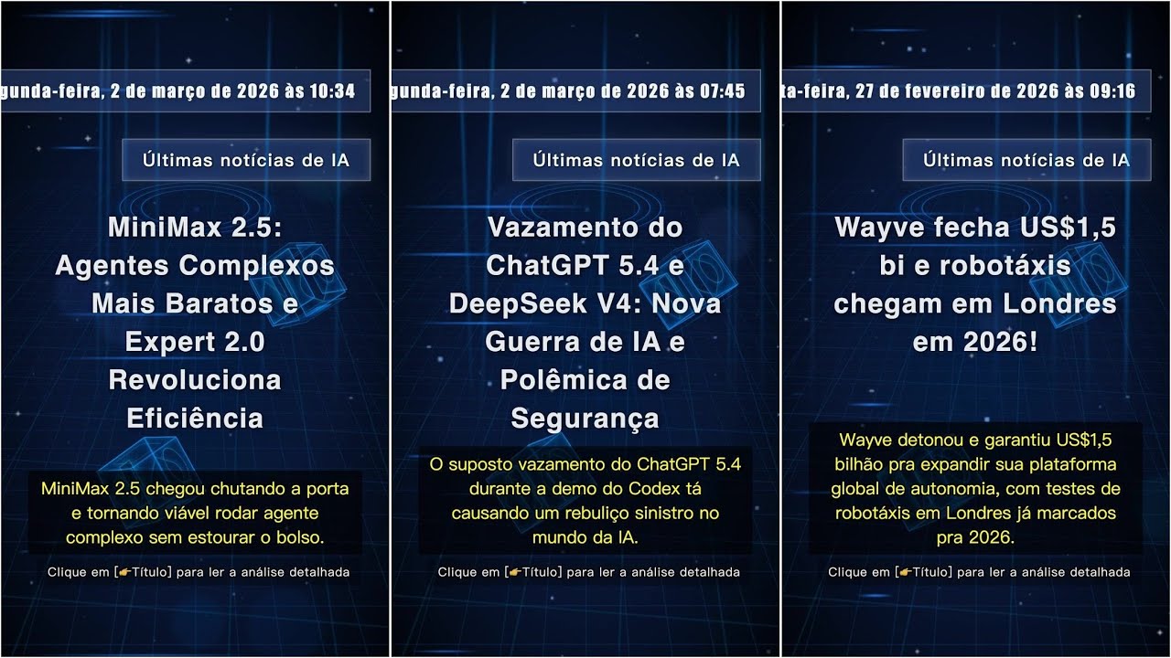 Notícias de Tecnologia IA: terça-feira, 3 de março de 2026 às 00:49 #QixNewsAI