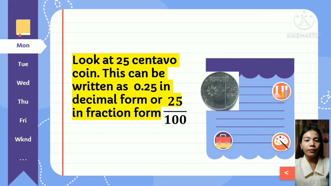 Grade 4: Visualizing decimal numbers using models like grids,blocks,cubes,money and number line.