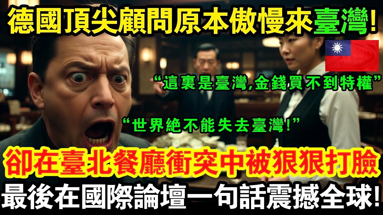 德國頂尖經濟戰略顧問原本帶著歐洲人傲慢來台，卻在一場台北餐廳衝突中被狠狠打臉。最後在國際論壇上說出震撼全球的一句話！#taiwan #台灣 #台灣故事 #台灣文化 #台灣科技 #台灣經濟