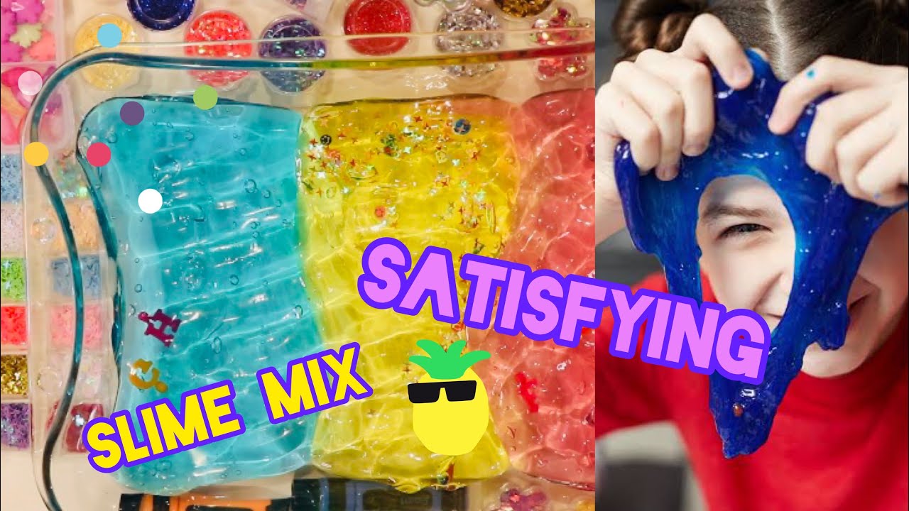 SLIME MIXING | Mixing Glitters, Confetti, Beads | Satisfying Slime Videos