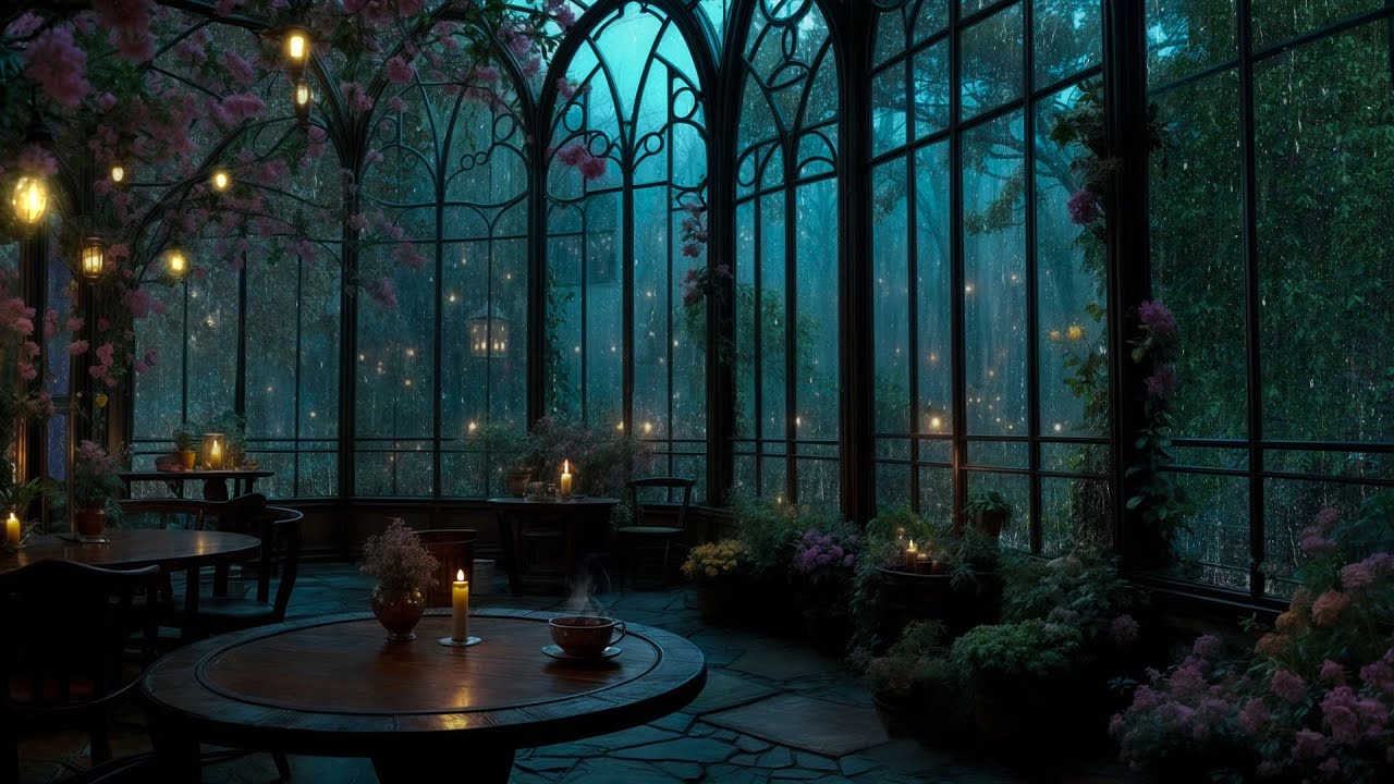 Misty Garden Morning: Gentle Rainfall & Soulful Stillness