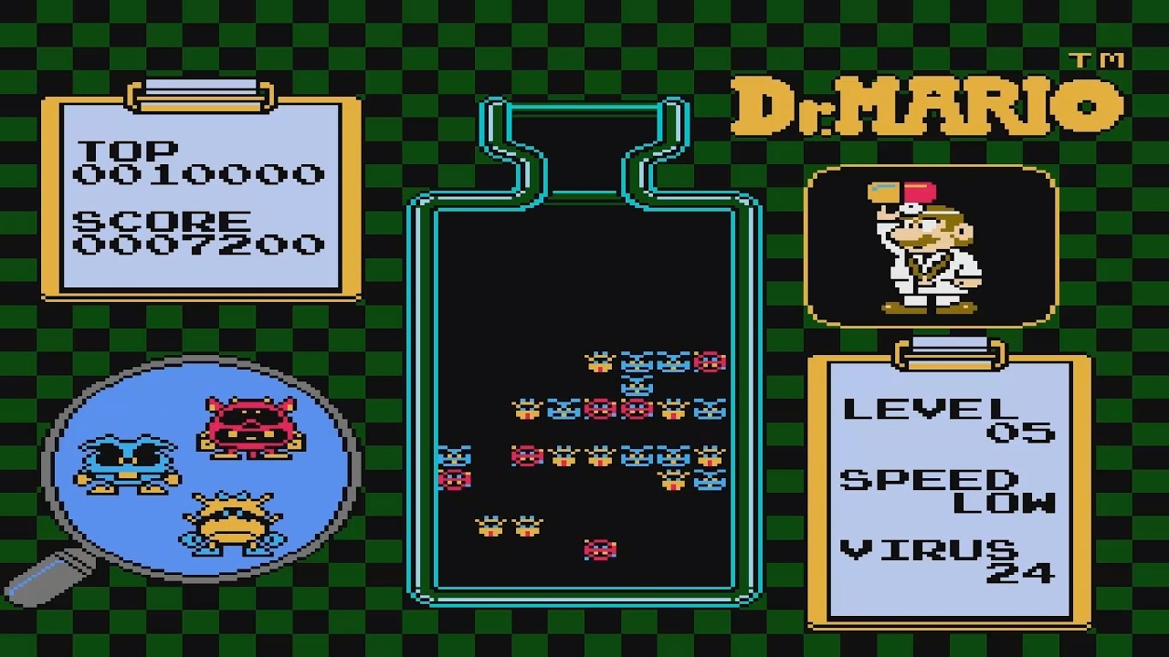 Dr. Mario Virus Level 1-5 Nintendo NES Video Game