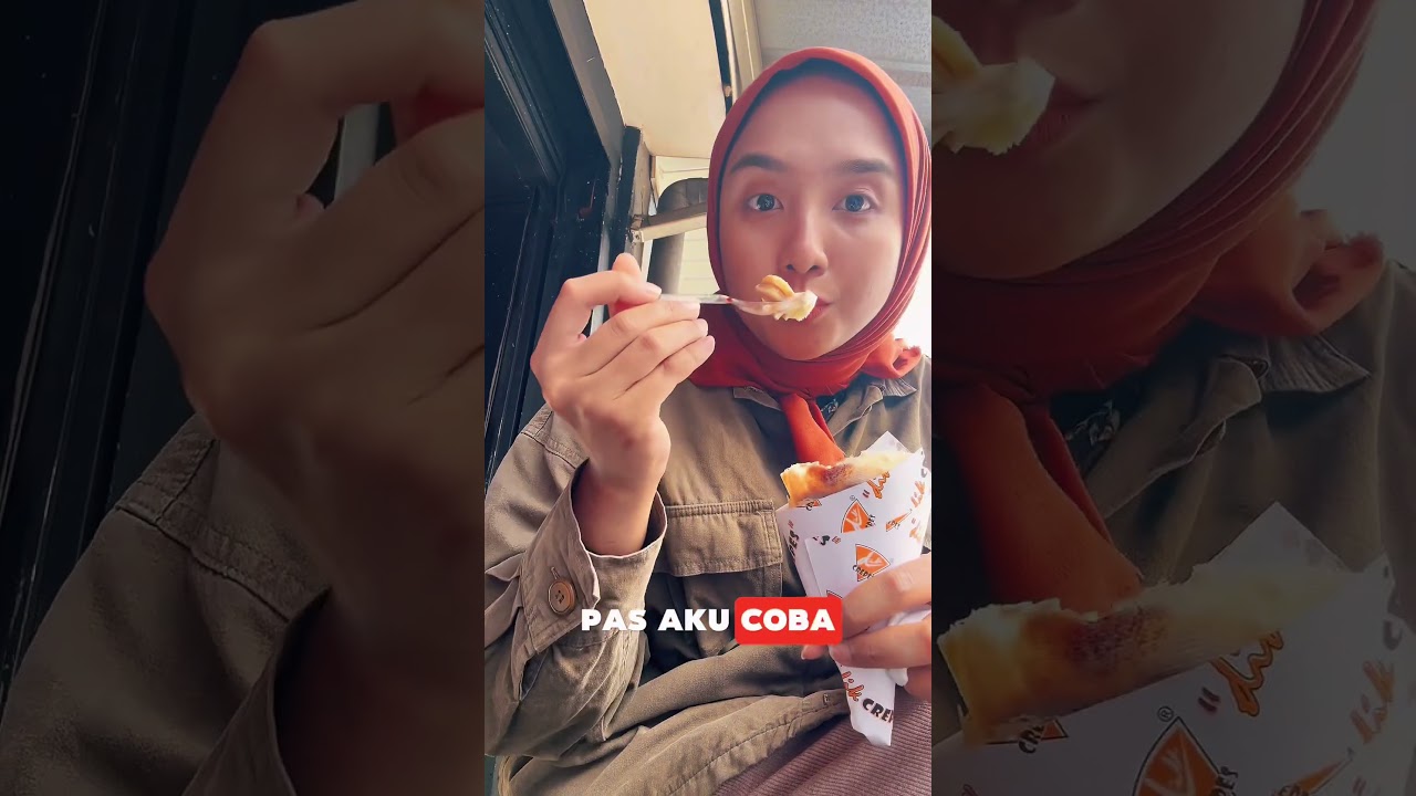 Cobain ice cream crepes Rp10.000-an 😋☝🏼🍌🍓