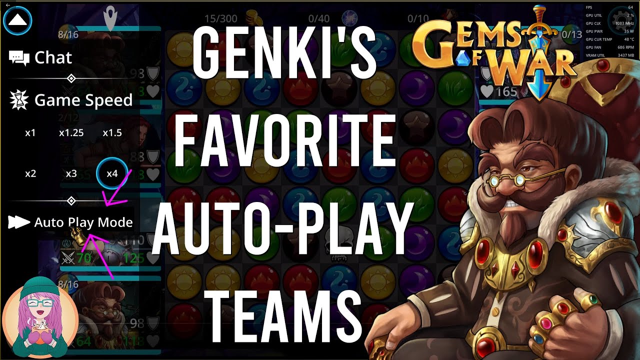 Gems of War - Gold-Farming and FAST Auto-Play Teams (Genki's Top Two)