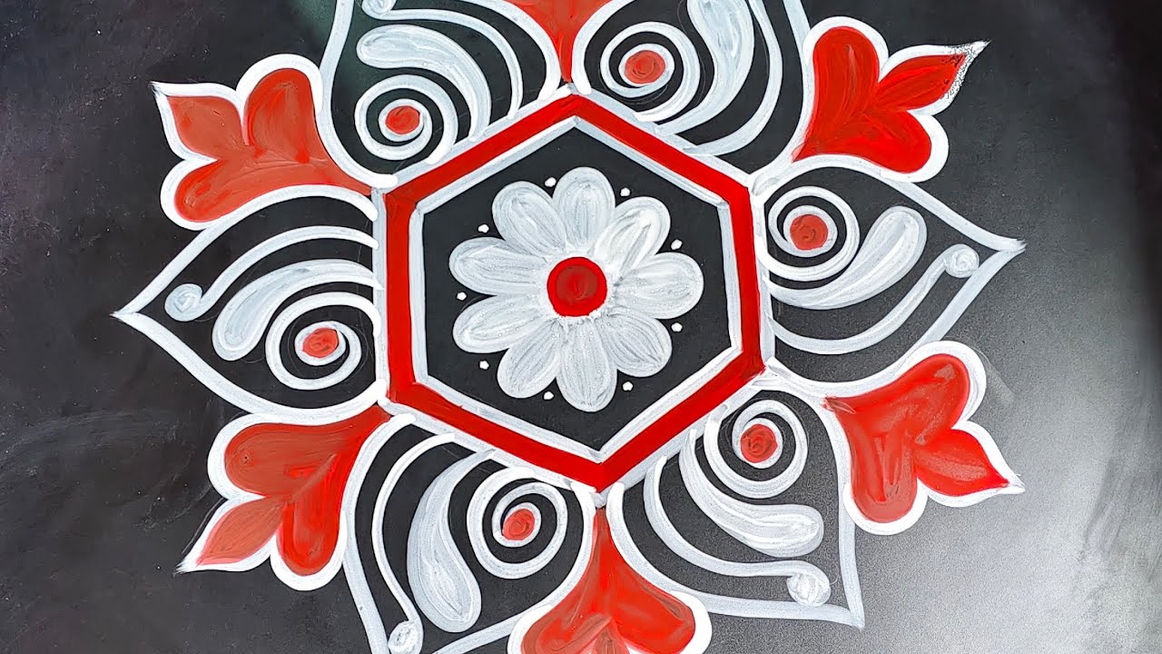 Unique Round Alpona Design / Beautiful Round Alpona Design #rangoli #alpona #muggulu #art #kolam  