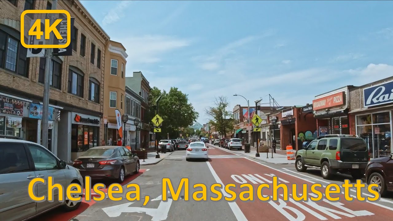 Driving in Downtown Chelsea, Massachusetts - 4K60fps