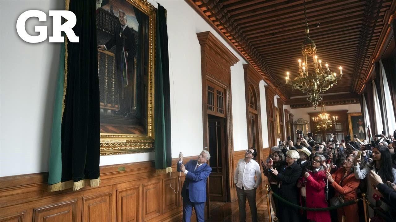 El retrato de AMLO en Palacio Nacional