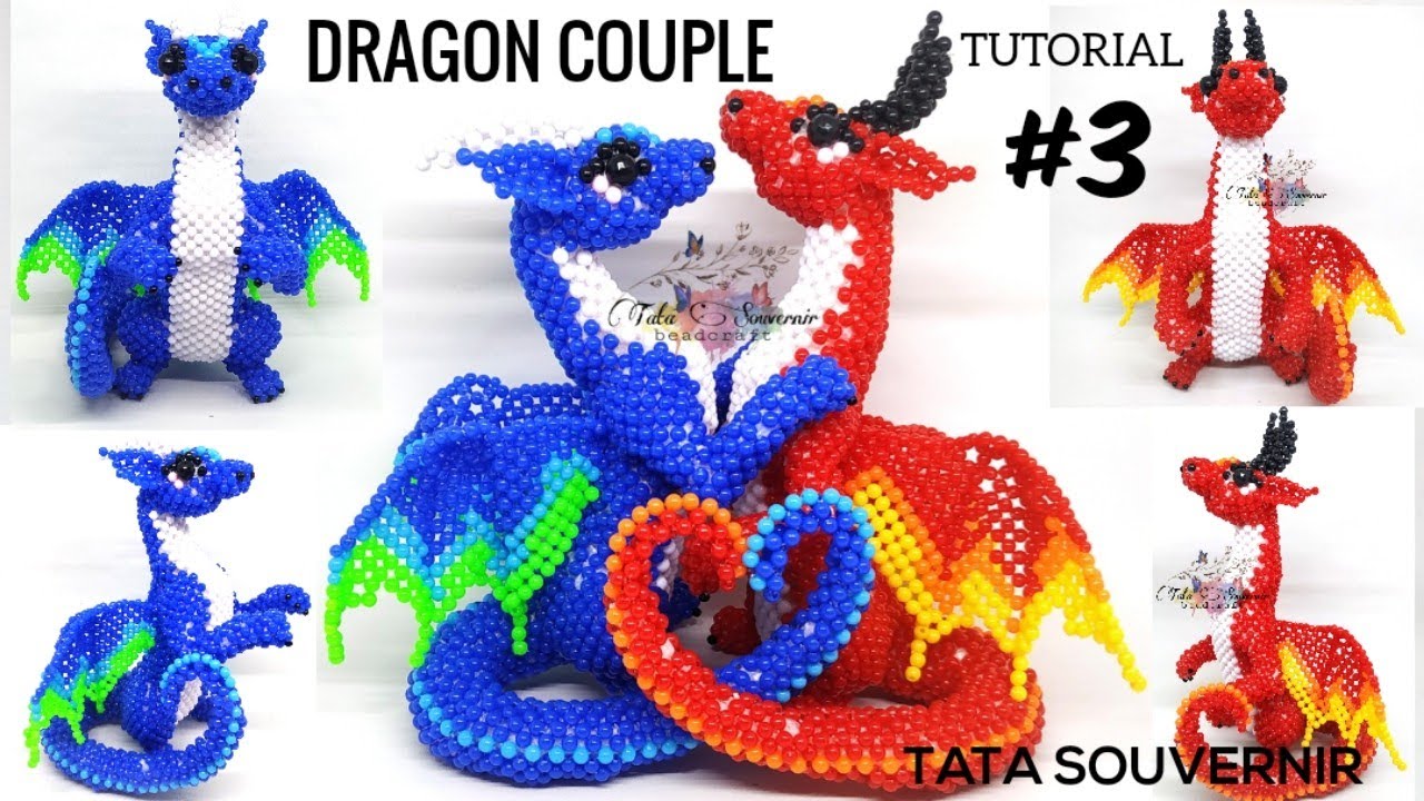 How to Bead Dragon Couple Part 3 / Kerajinanan manik manik /Tutorial Manik /Beadcraft /bead tutorial