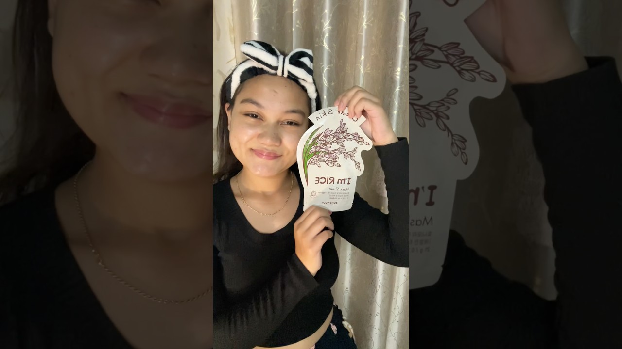 Trying viral korean rice sheet mask from Tonymoly🌾 #shorts #youtubeshorts #viral #skincare