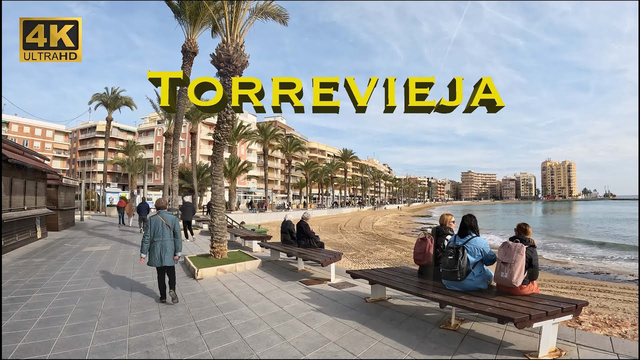 [4K] TORREVIEJA SATURDAY MORNING WALKING TOUR⎮COSTA BLANCA, SPAIN⎮POPULAR PLAYA DEL CURA 🇪🇸