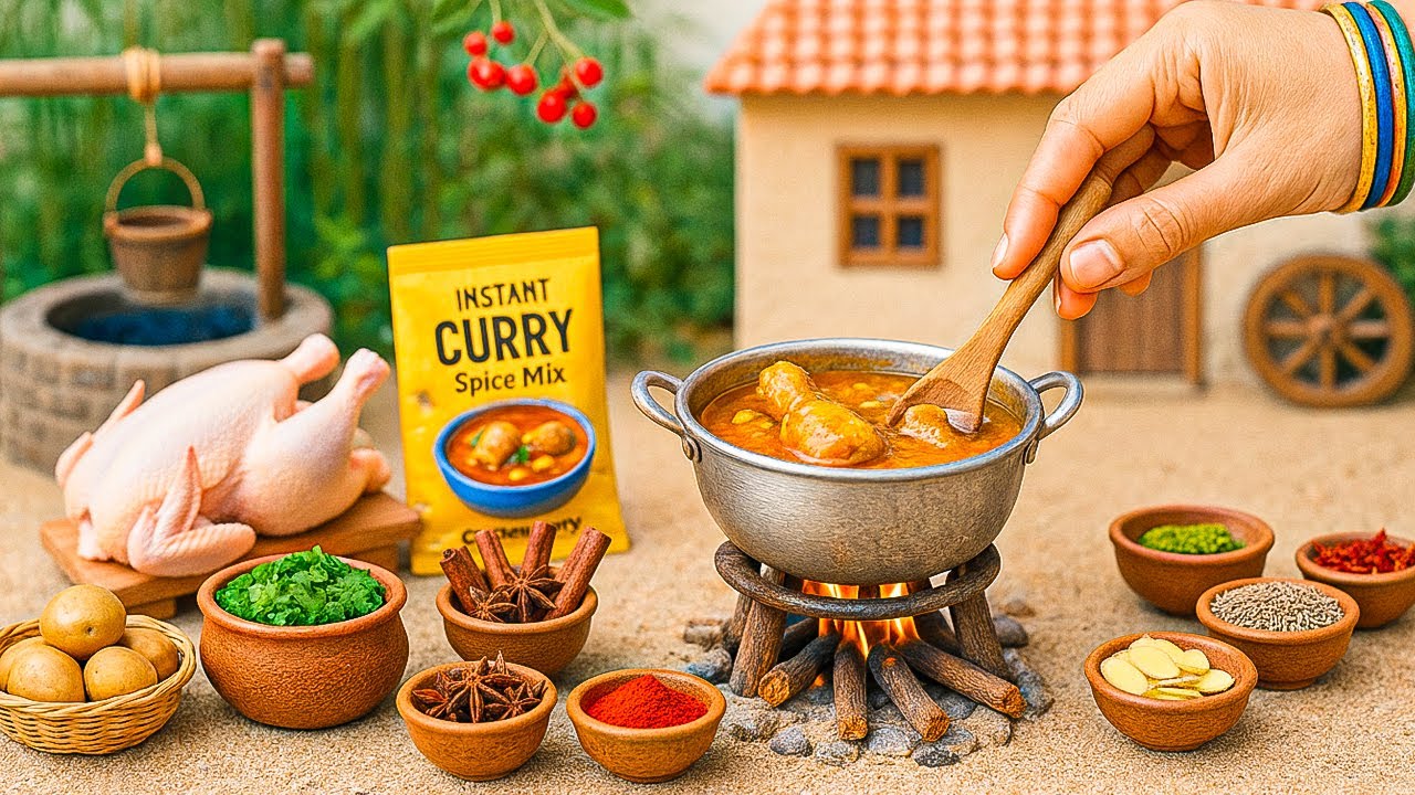 How To Make Miniature Chicken Curry🐔 Indian Street Food Style 🐣 Yummy Cooking