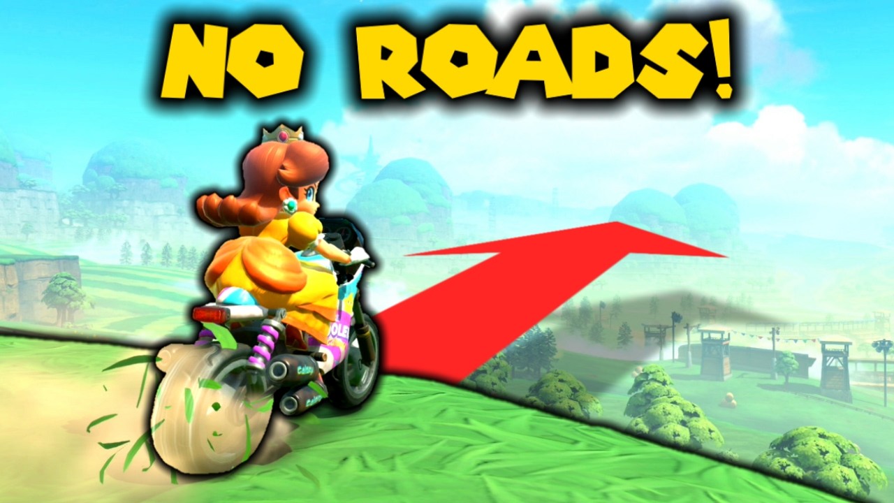 Можно ли пересечь мир Mario Kart, не касаясь дорог? (или воды)