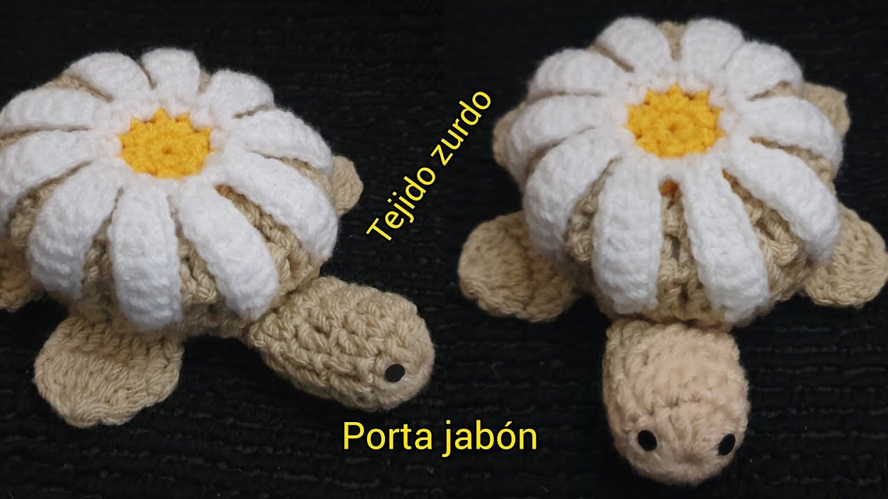 PORTA JABÓN DE TORTUGA a crochet! #portasabonete em crochet tartaruguinha ou sachéperfumado| ZURDO 😍