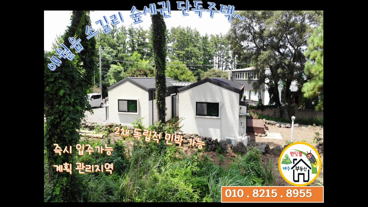 #제주부동산#제주시 애월읍 소길리의 민박가능한 2가구 원룸 단독주택매매입니다~❤제주 전지역 매물문의, 상담 환영합니다. 제주반딧불부동산 010-8215-8955❤