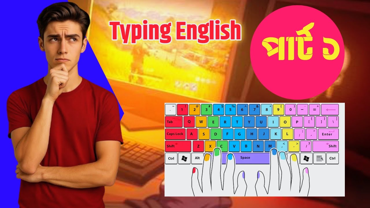 ইংরেজি টাইপিং শিখুন সবচেয়ে সহজ উপায়ে। English typing tutorial in Bangla ।
