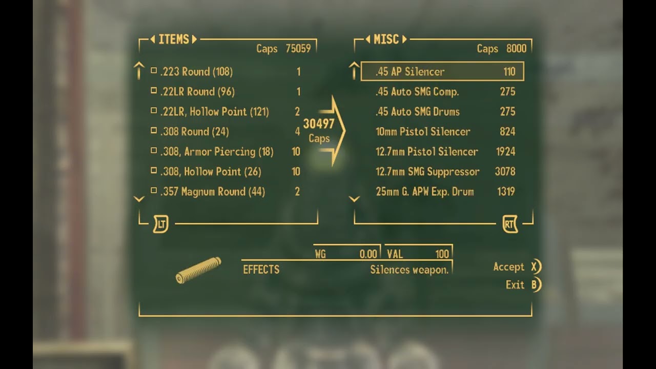 Spending over 80,000 caps Gun Runners still owe me lmfao