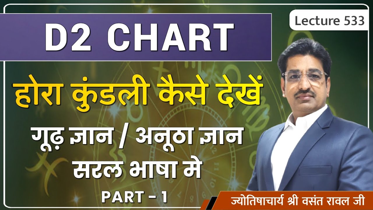 होरा कुंडली D2 chart #डी२ चार्ट #होरा कुंडली कैसे देखी जाती है#Hora Kundali PART 1 lecture 533