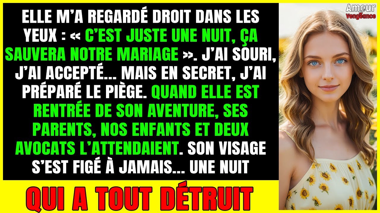 « C’est juste UNE NUIT » — ma femme m’a demandé de la laisser coucher avec son ex… je l’ai piégée…