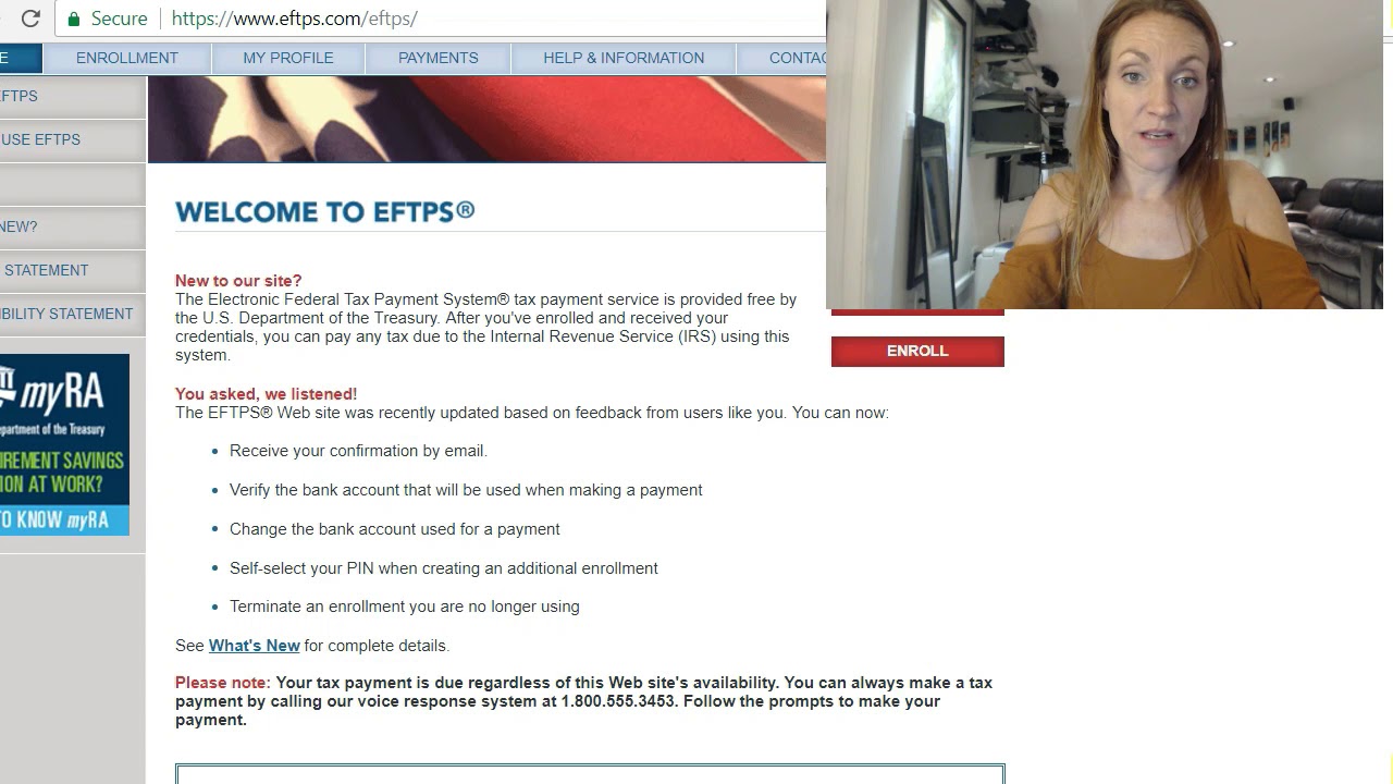 Enroll for EFTPS as an Individual or Business? How to Make Estimated Tax Payments