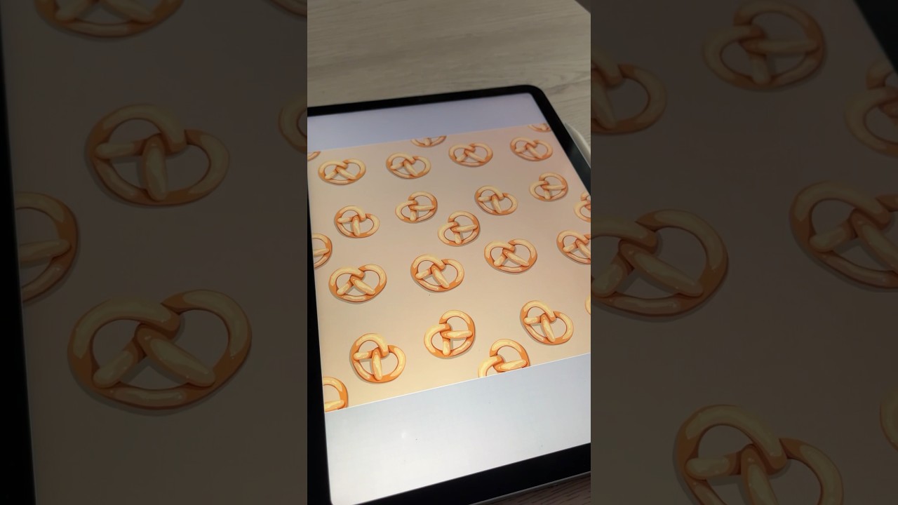 Pretzel pattern 🥨Process in Procreate #foodart #procreate  #illustration #pattern #artprocess #art
