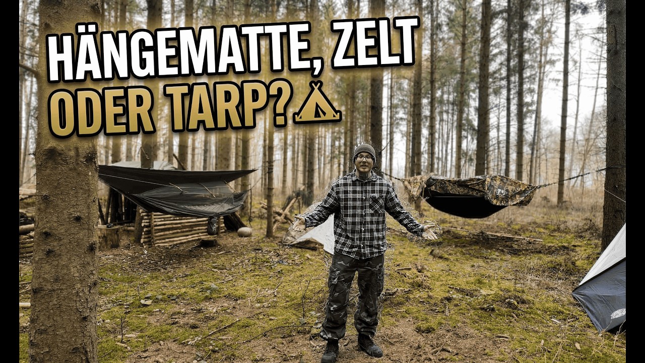 Hängematte, Zelt oder Tarp? 🏕️ Mein Bushcraft Schlaf-Setup & Gear im Test!