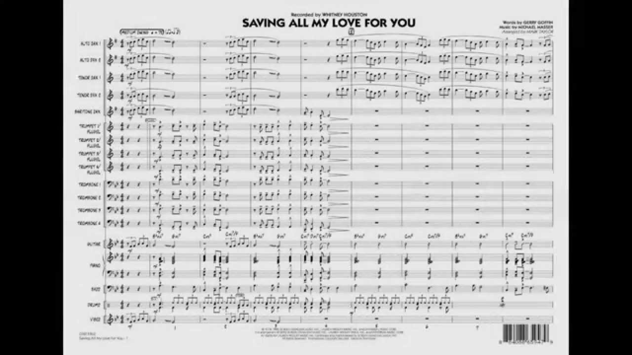 Saving All My Love For You arranged by Mark Taylor