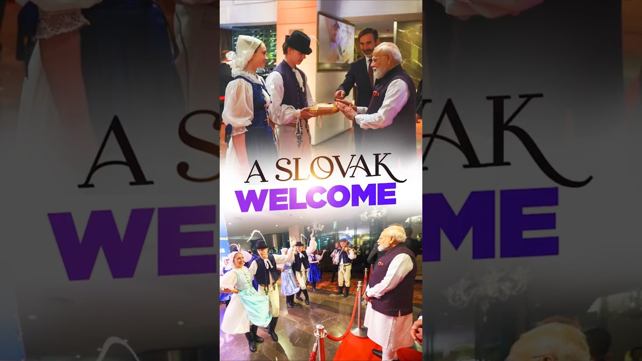 PM Modi accorded a traditional Slovak welcome | #shorts