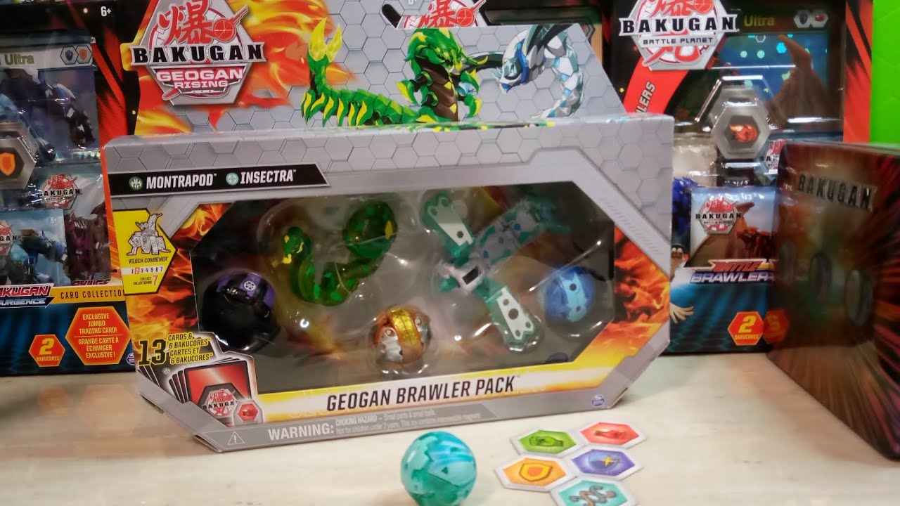 Bakugan Geogan Rising: Geogan Brawler Pack Unboxing & Review!!! Ventus Montrapod + Haos Insectra