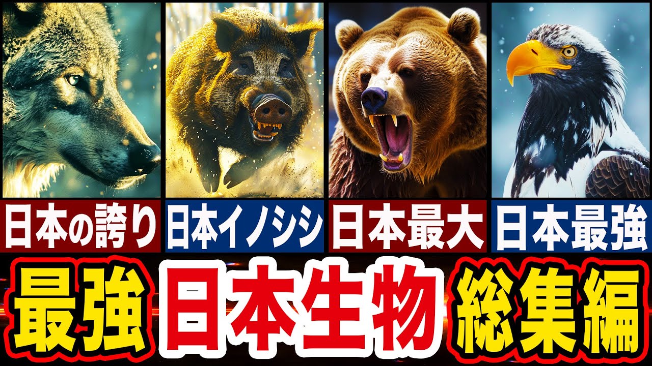 【総集編】日本最強の生物は？日本で一番強い鳥って？日本の危険な生物とは…海外で大暴れしている日本の生物など一挙大公開！【ゆっくり解説】