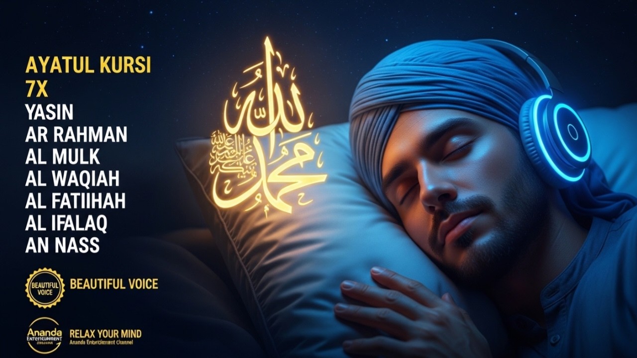 The heart touching voice of Ayat Kursi 7x,Surah Yasin,Ar Rahman,Waqiah,Al Mulk,Kahfi,Ikhlas,Falaq...