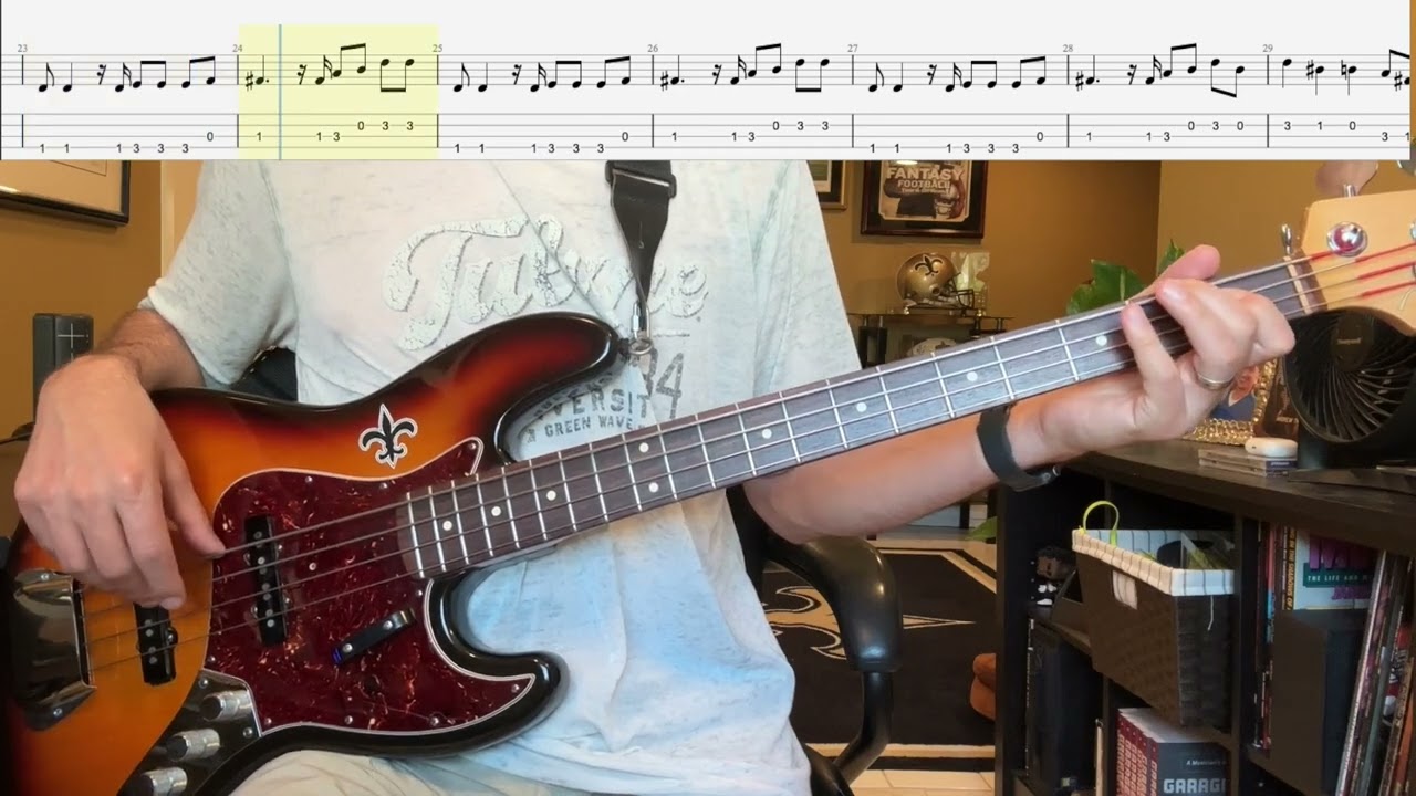 Signed, Sealed, Delivered (I'm Yours) by Stevie Wonder Isolated Bass Cover with Tab