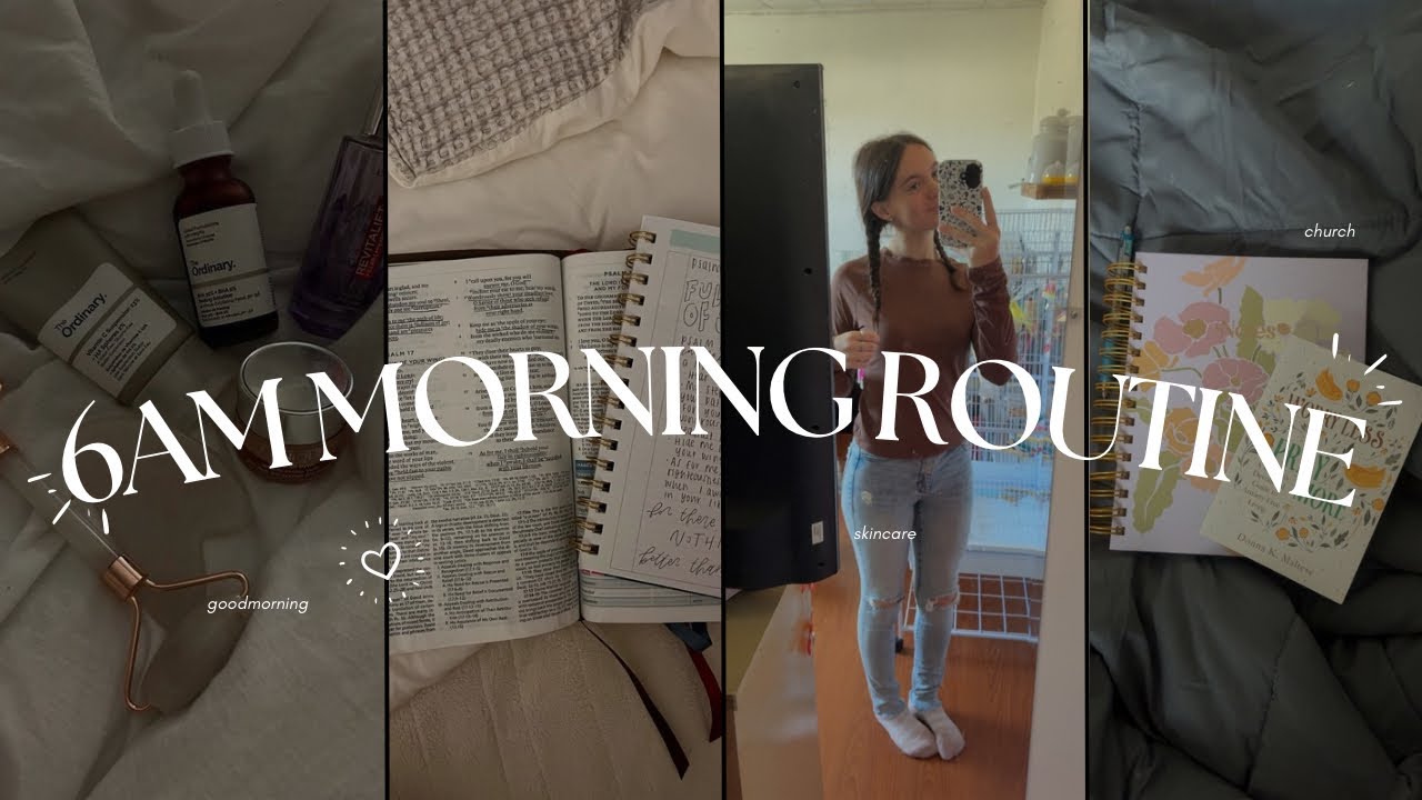 6am christian girl morning routine ✝️ church, self care + grwm 