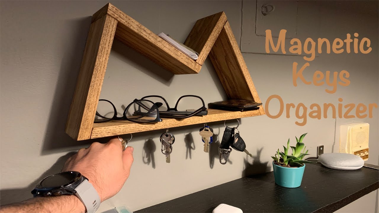 How to make magnetic wooden key holder / Organizer Video