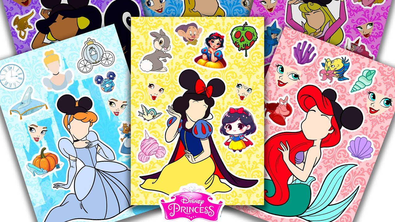 [PAPER DIY] Sticker Disney Princess 👑 Couple & Mickey | Buku Stiker KPOP Demon Hunters #83